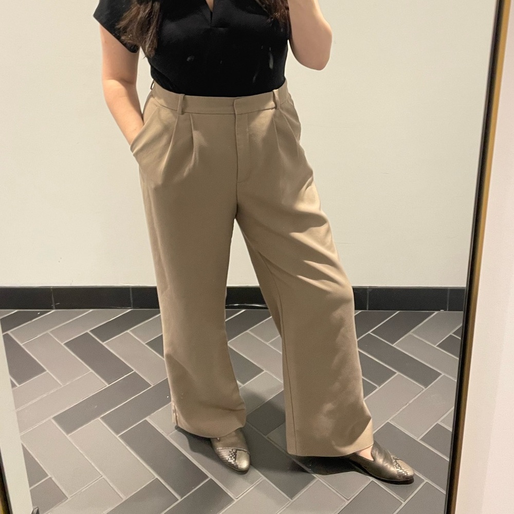Women's Tan Wide-Leg Pants